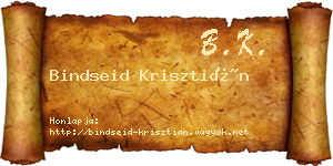 Bindseid Krisztián névjegykártya