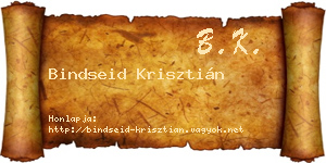 Bindseid Krisztián névjegykártya